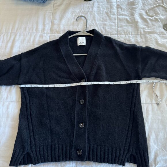 Allude Wool Cashmere Blend Cardigan Black - Picture 8 of 10